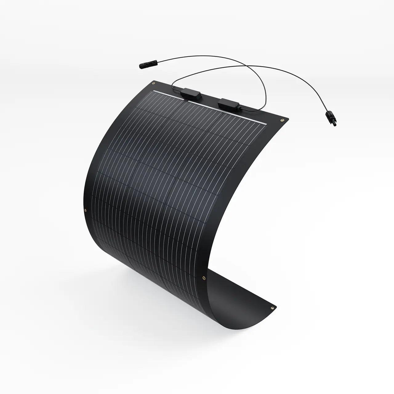 100W Flexible Monocrystalline Solar Panel, Lightweight Black PV Module