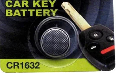 CR1632 car key battery package with a car key, suitable for remote key replacements.