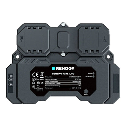 Renogy Battery Shunt 300 Smart Battery Monitor for SOC, Voltage & Current Tracking