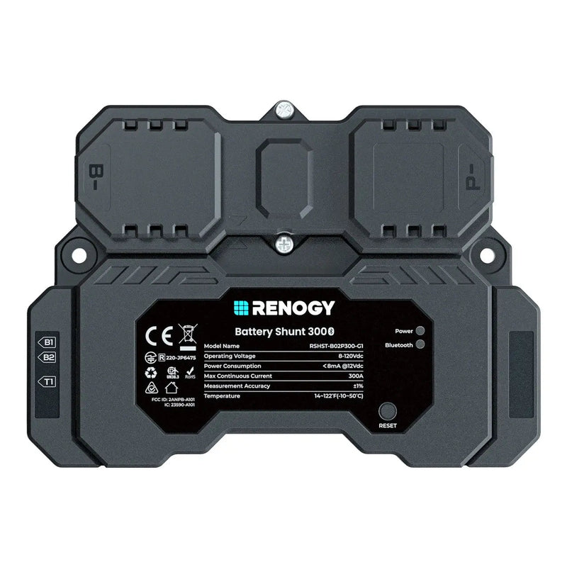 Renogy Battery Shunt 300 Smart Battery Monitor for SOC, Voltage & Current Tracking