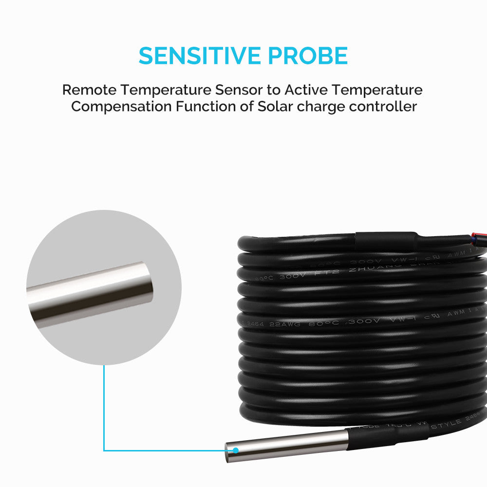 Renogy Battery Temperature Sensor RTSCC-G1 for MPPT & PWM Charge Controllers