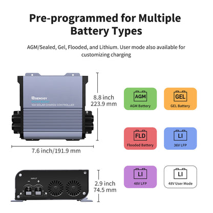 Contrôleur de charge solaire MPPT Rover Boost 10A 36V/48V