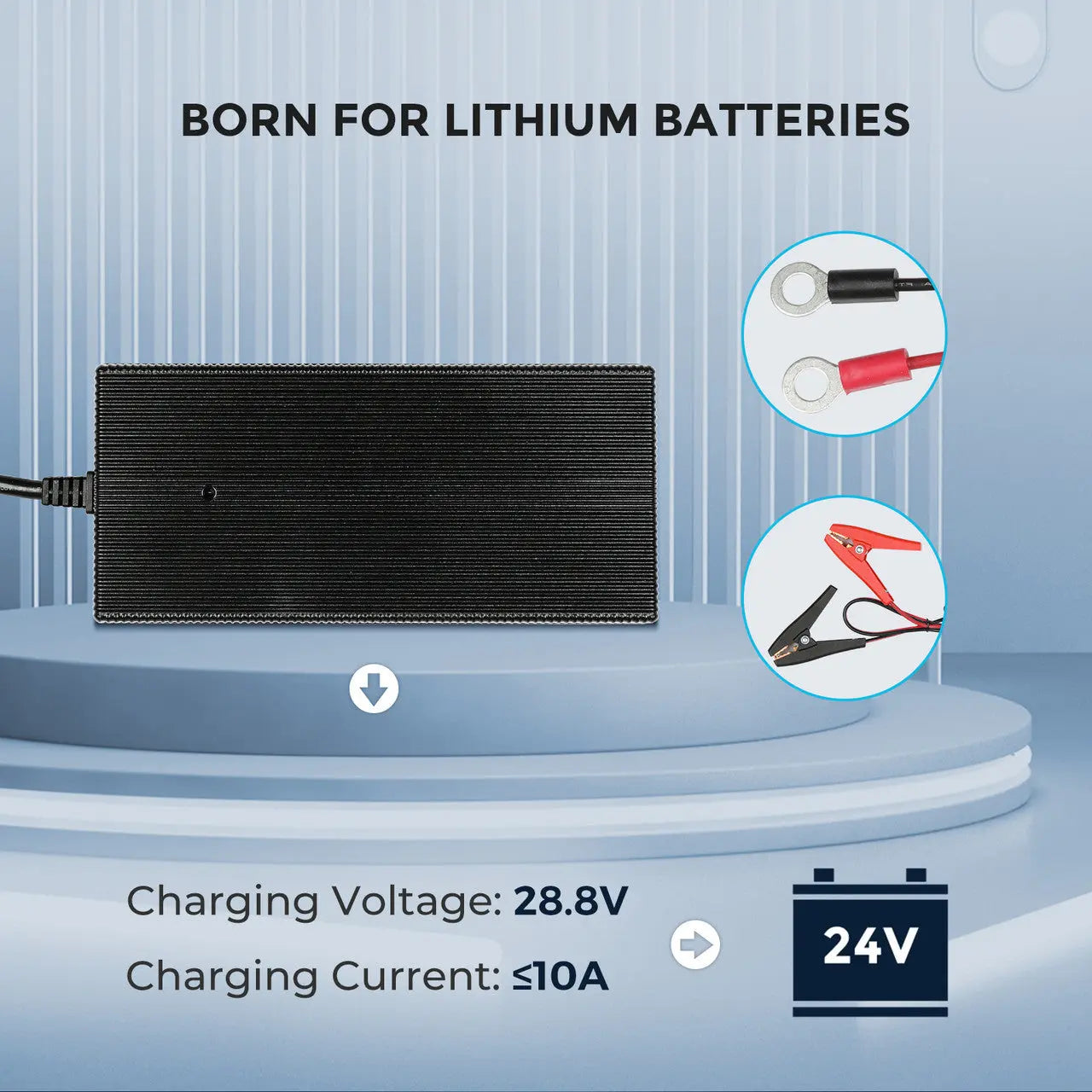 Chargeur de batterie portable LFP 24V 10A CA/CC