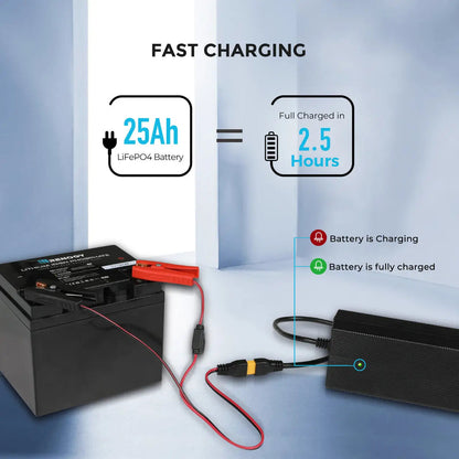 Chargeur de batterie portable LFP 24V 10A CA/CC