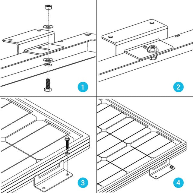 4 Pack Solar Panel Mounting Z Bracket