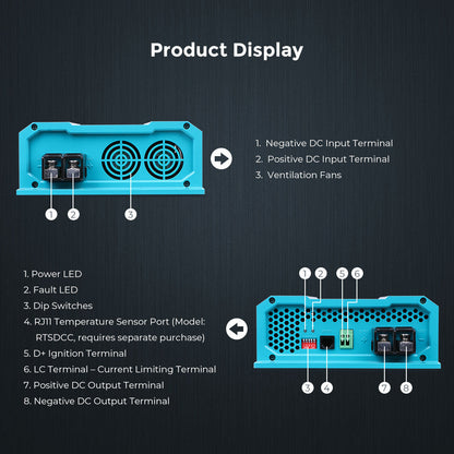 12V On-Board Battery Charger, Smart Charging System for Marine and RV Batteries