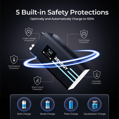 2000W 12V Pure Sine Wave Inverter Charger with LCD Display and Smart Charging