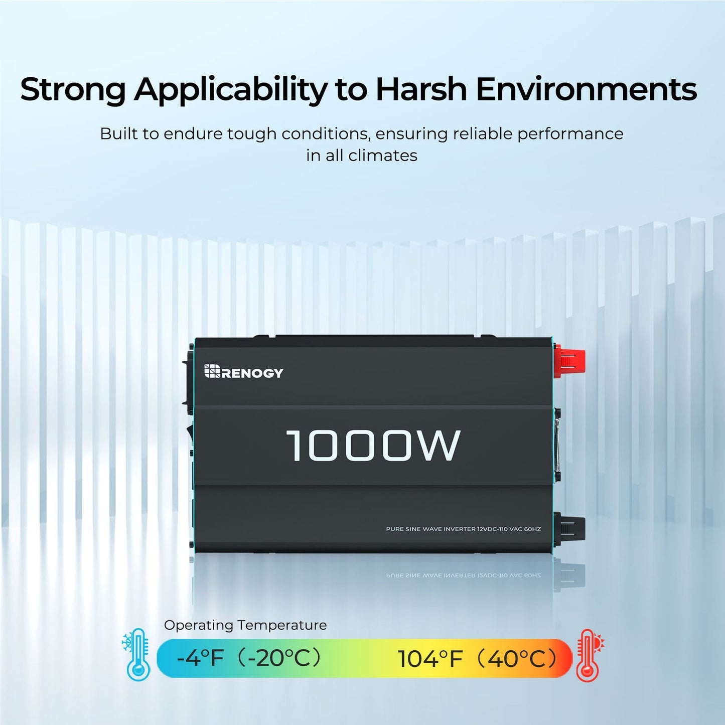 Renogy 1000W 12V Pure Sine Wave Inverter (New Edition), DC to AC Power Converter