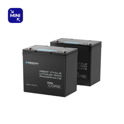 Mini Series 12V 100Ah LiFePO4 Battery, Rechargeable Deep Cycle Lithium Battery