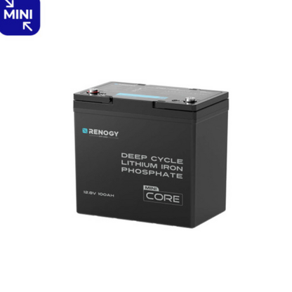 Mini Series 12V 100Ah LiFePO4 Battery, Rechargeable Deep Cycle Lithium Battery