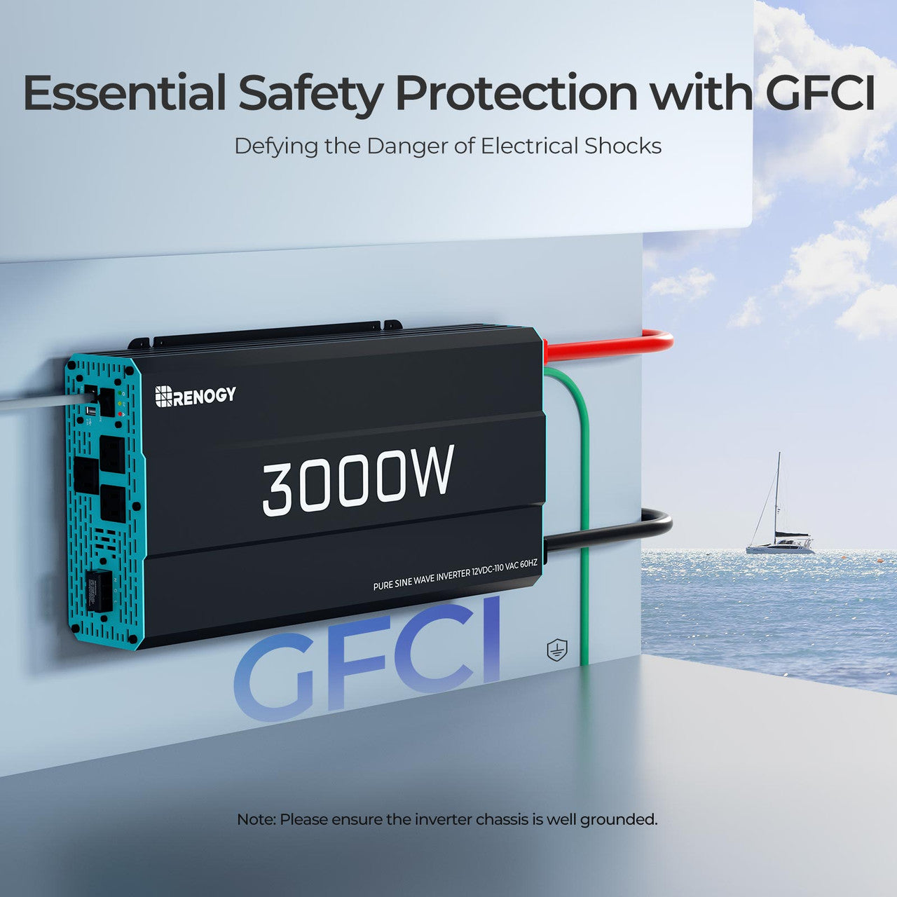 3000W 12V Pure Sine Wave Power Inverter, New Edition DC to AC Converter