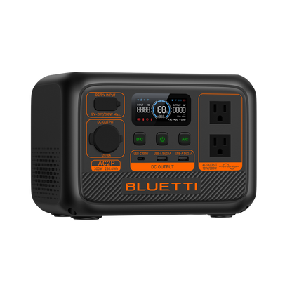 BLUETTI AC2P Portable Power Station 230.4Wh LiFePO4 300W Pure Sine Wave Solar Generator