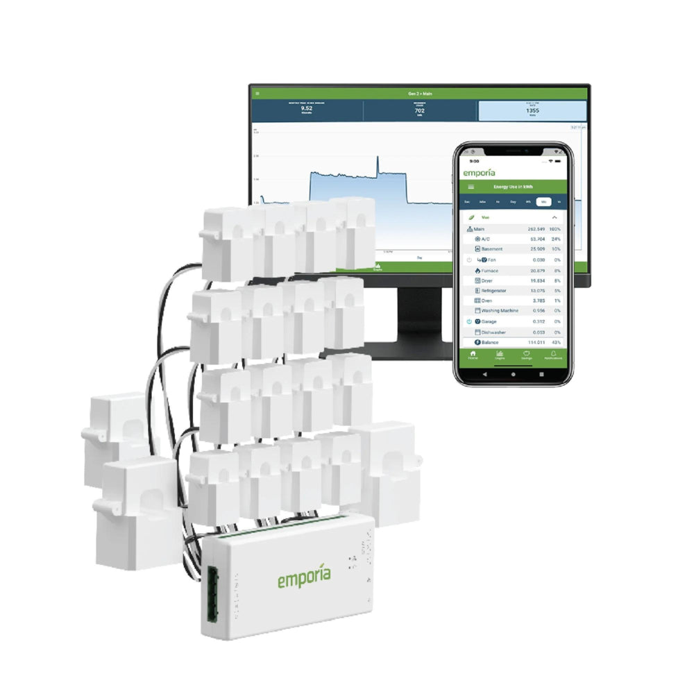Emporia Vue 3 Whole-Home Energy Monitor Gen 3 3-Phase 16-Sensor Edition