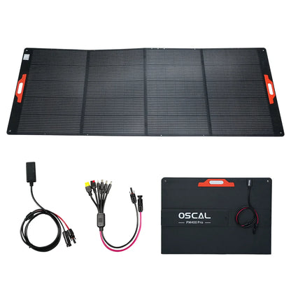 Foldable portable solar panel kit with cables and connectors for clean energy charging