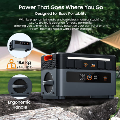 OSCAL PowerMax 1872Wh Portable Power Station with 2400W Output & Expandable Battery System