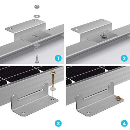 Renogy 2-Pack Solar Panel Mounting Z Bracket Kit for RV, Boat, Roof & Off-Grid Installations