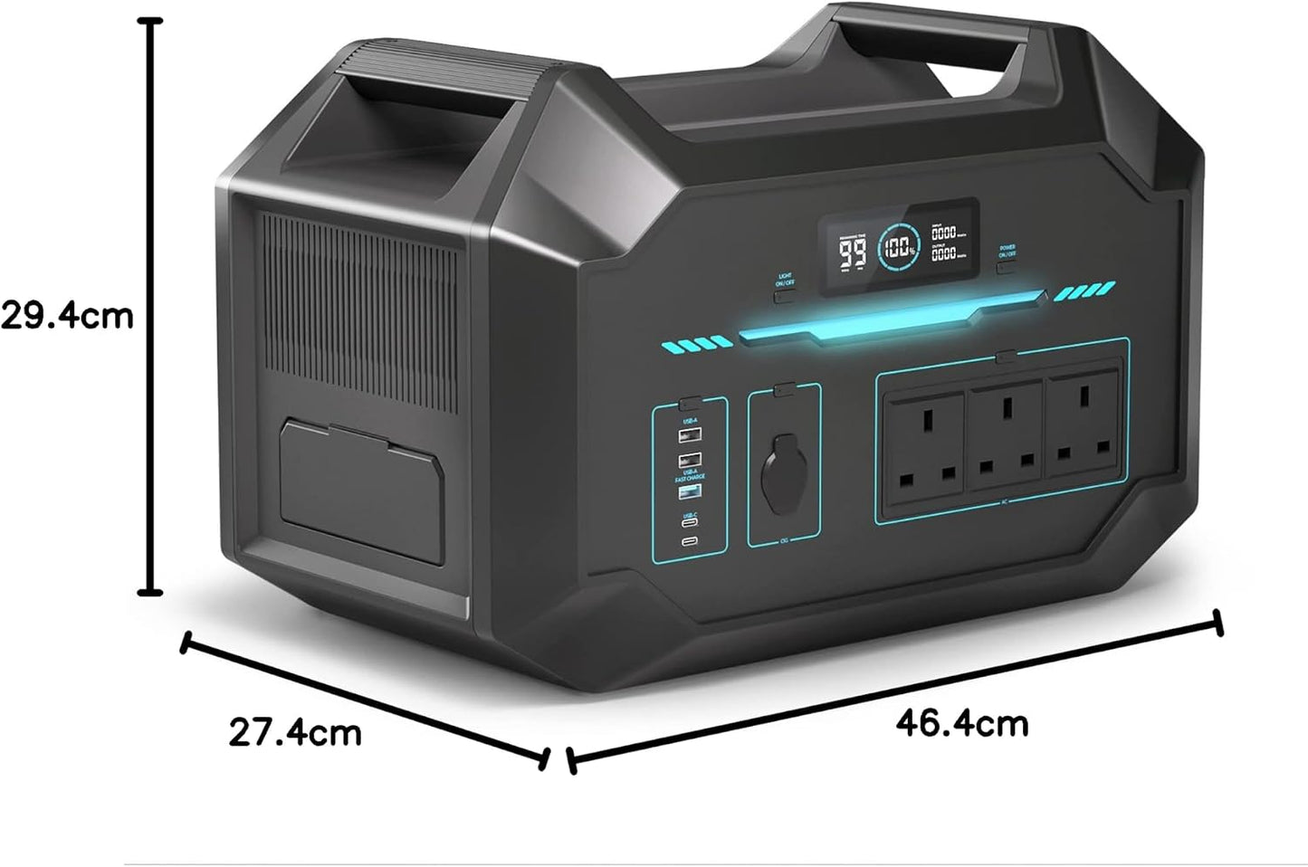 1000Wh Portable Power Station with LiFePO4 Battery, 1-Hour Fast Recharge & App Monitoring