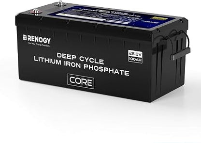 Renogy Core 24V 100Ah LiFePO4 Self-Heating Deep Cycle Battery