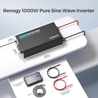 Renogy PUH 12V 1000W Pure Sine Wave Inverter with UPS Transfer Switch