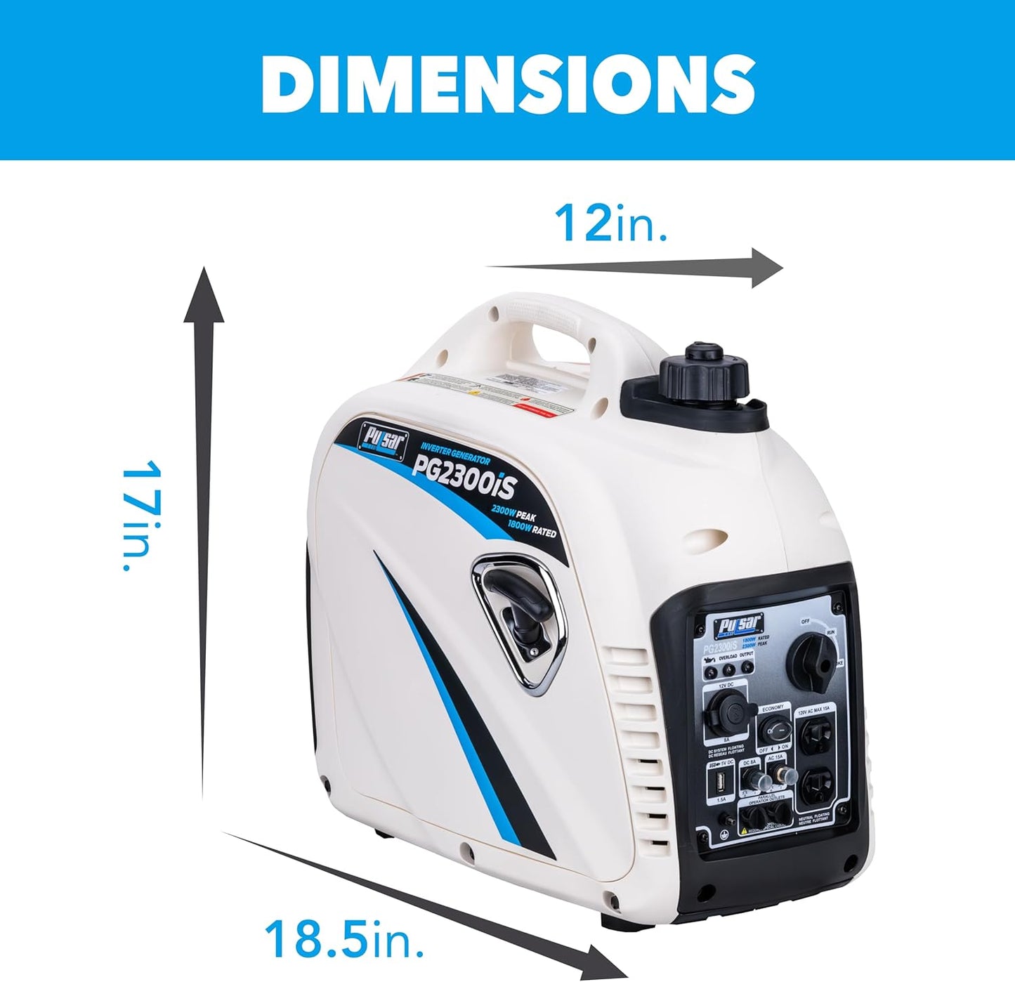 Pulsar PG2300IS 2300W Portable Quiet Inverter Generator with USB Port & Parallel Capability