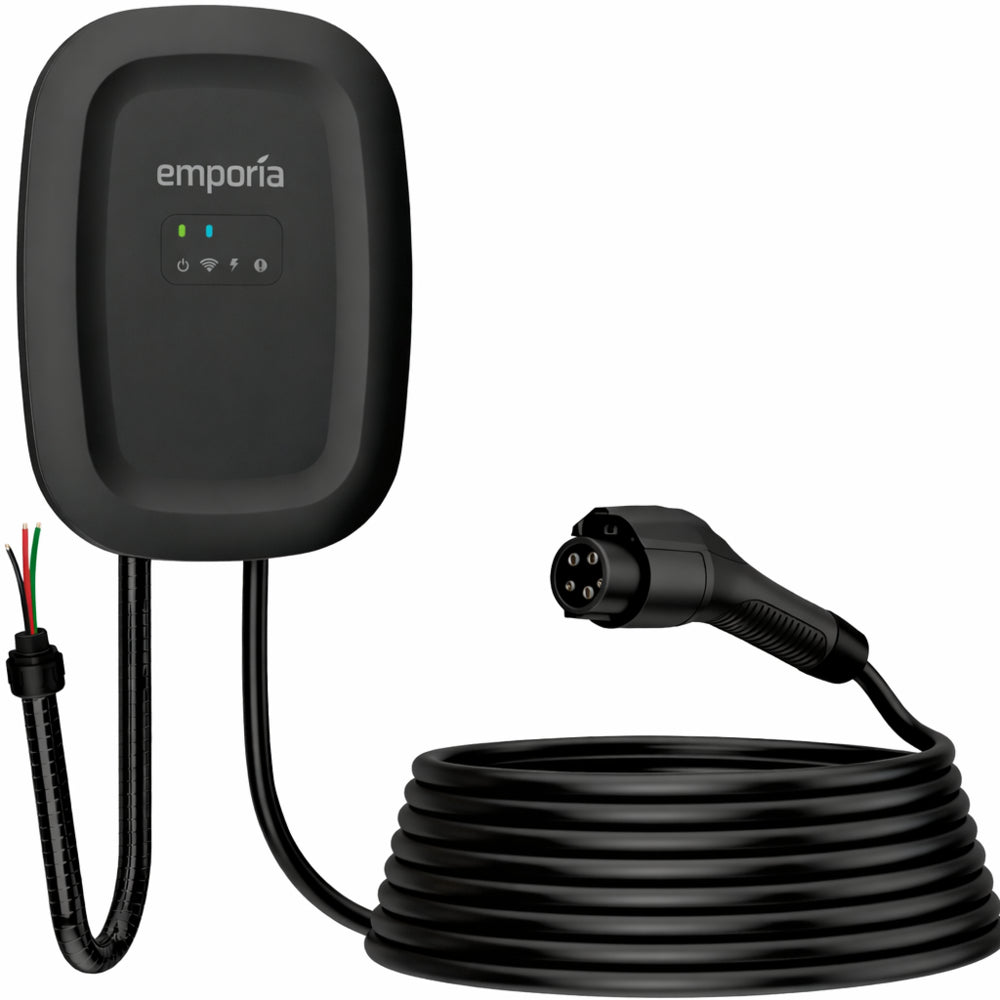 Emporia Classic EV Charger Black Edition 48A Level 2 Hardwired J1772 Home Charging Station
