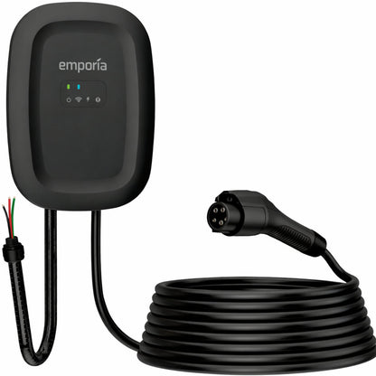 Emporia Classic EV Charger Black Edition 48A Level 2 Hardwired J1772 Home Charging Station