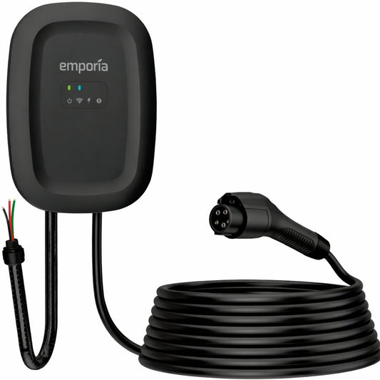 Emporia Classic EV Charger Black Edition 48A Level 2 Hardwired J1772 Home Charging Station