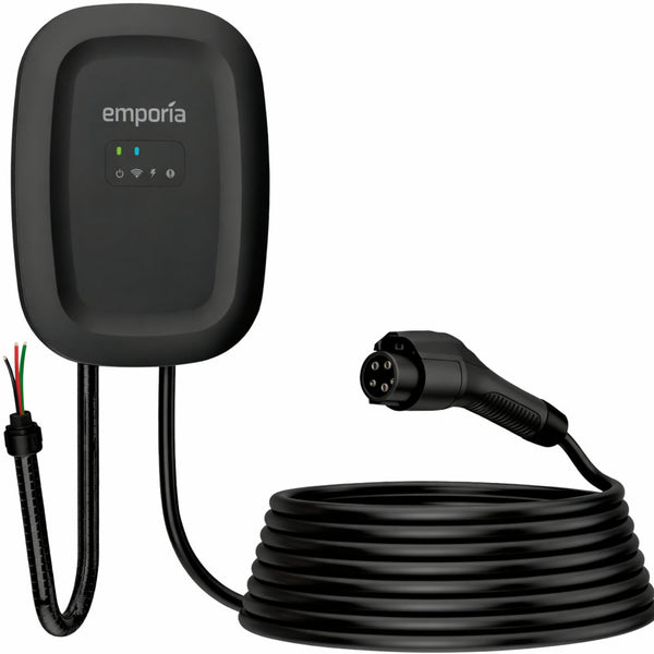 Emporia Classic EV Charger Black Edition 48A Level 2 Hardwired J1772 Home Charging Station