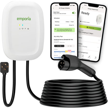 Emporia Classic EV Charger White 40A Level 2 Home Charging Station with J1772 Connector