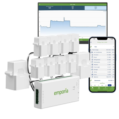Emporia Vue 3 Whole-Home Energy Monitor Gen 3 Split-Phase 120/240V 8-Sensor Edition