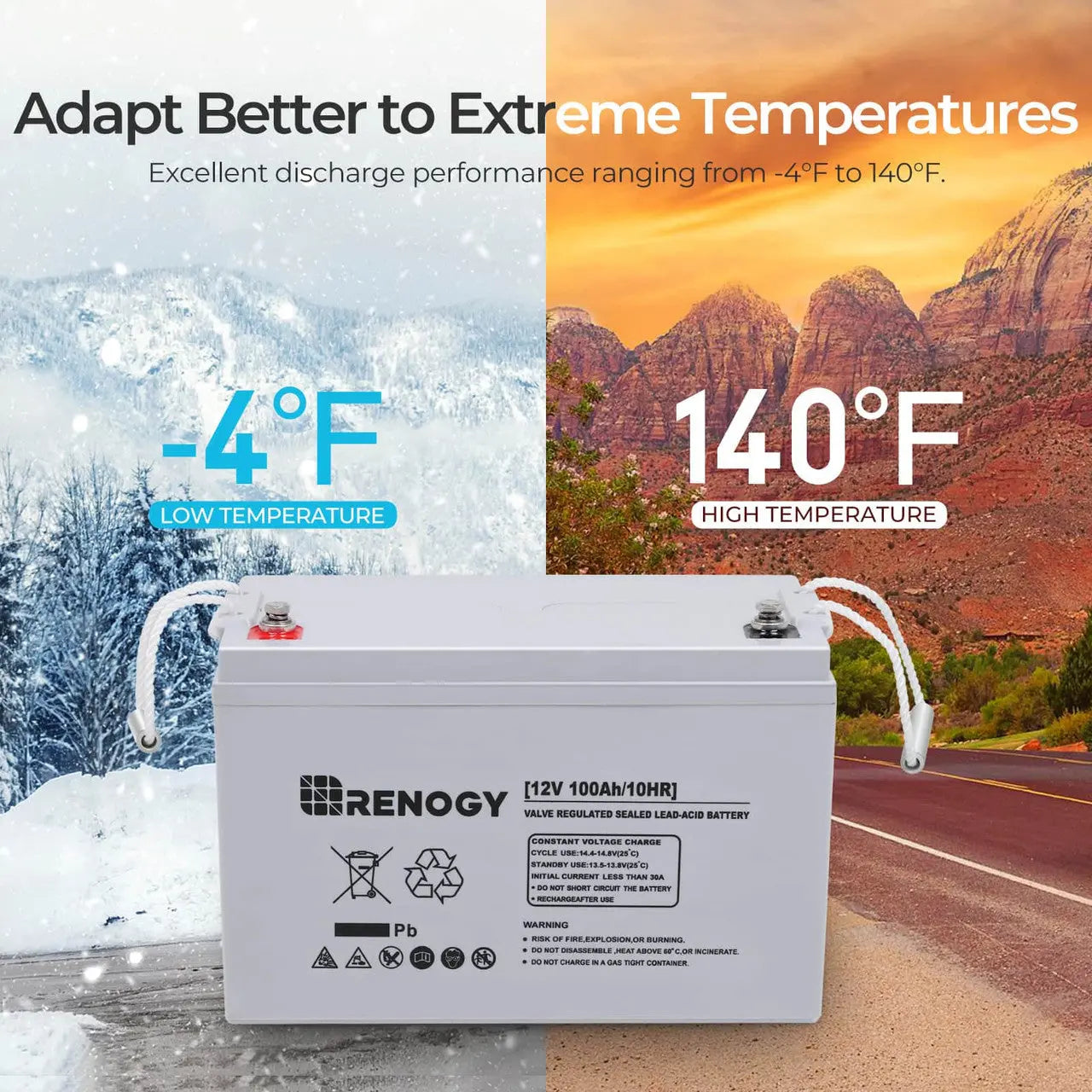 12V 100Ah AGM Rechargeable Battery, Long-Lasting Deep Cycle Power Solution