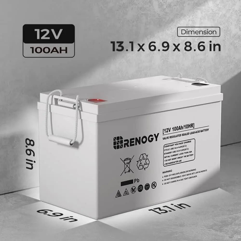 12V 100Ah AGM Rechargeable Battery, Long-Lasting Deep Cycle Power Solution