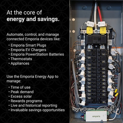 Emporia Vue 3 16-Sensor Smart Circuit Energy Monitor with Split-Phase Home Tracking System