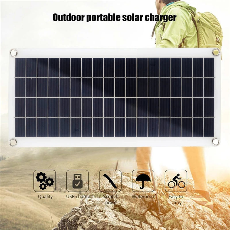 10W-15W portable dual USB solar panel with alligator clips and car charger