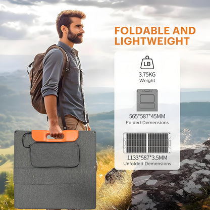 110W Portable Folding Solar Panel Bag – Ultra-Light & Powerful for Camping, RV, Off-Grid