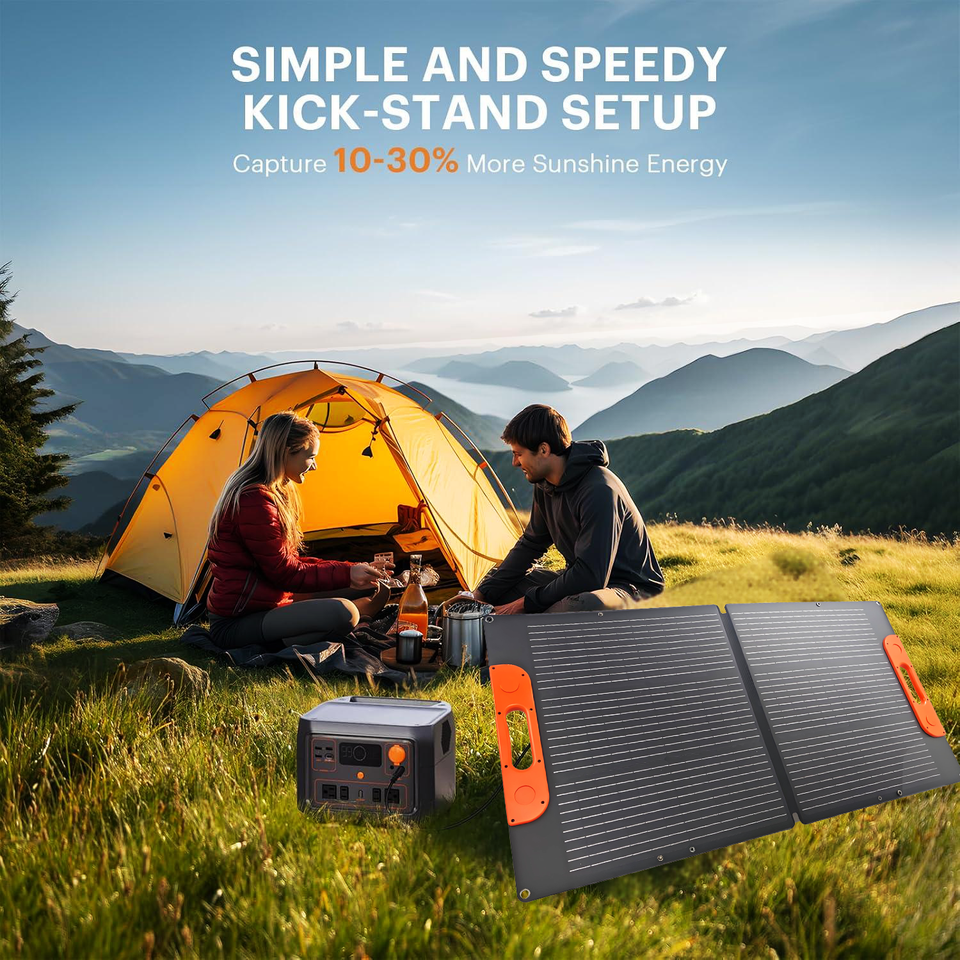110W Foldable Solar Panel Portable Solar Charger with USB-C PD & MC4 Outputs