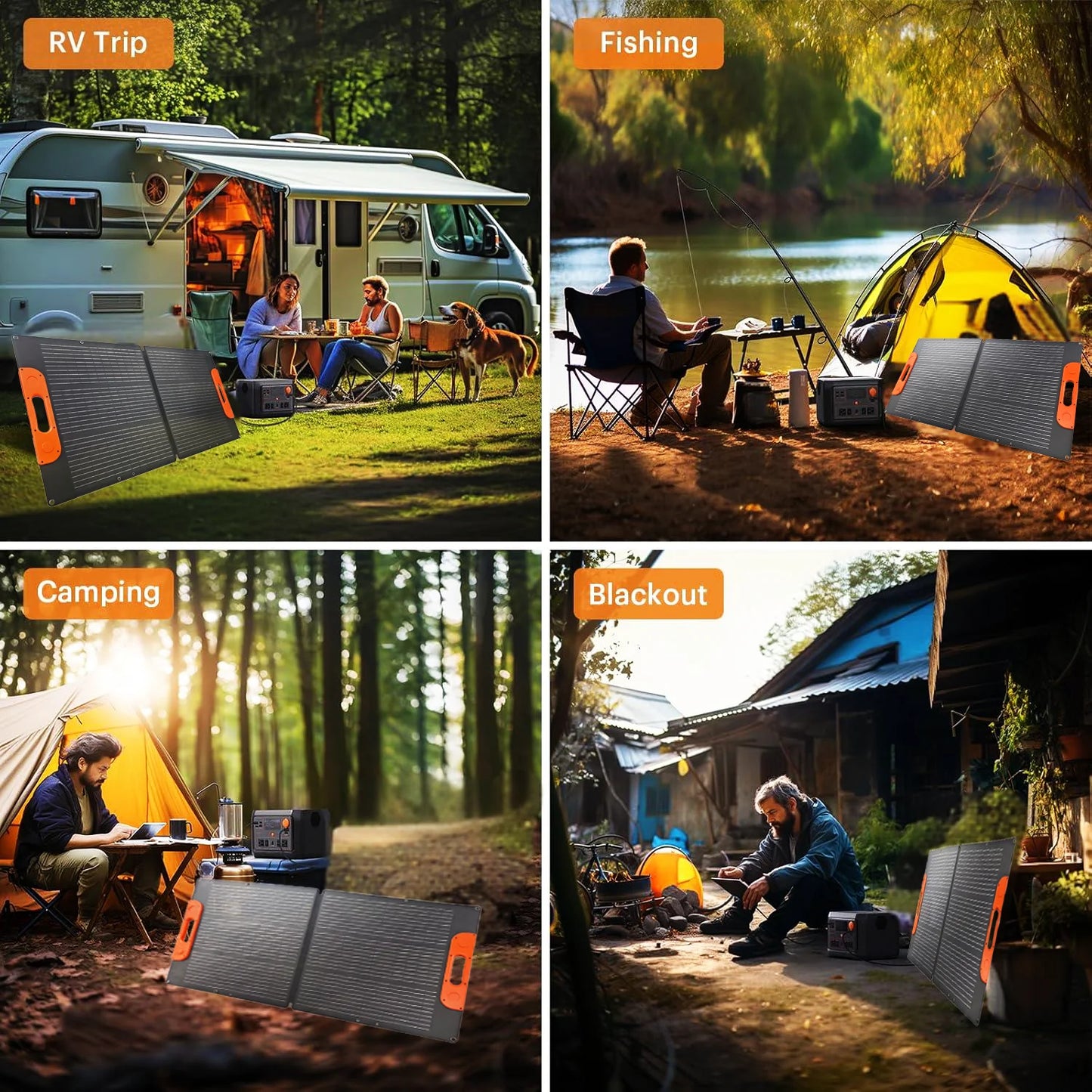 110W Portable Folding Solar Panel Bag – Ultra-Light & Powerful for Camping, RV, Off-Grid