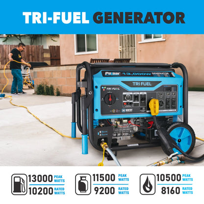 13,000 Watt Tri-Fuel Portable Generator with CO Sentry