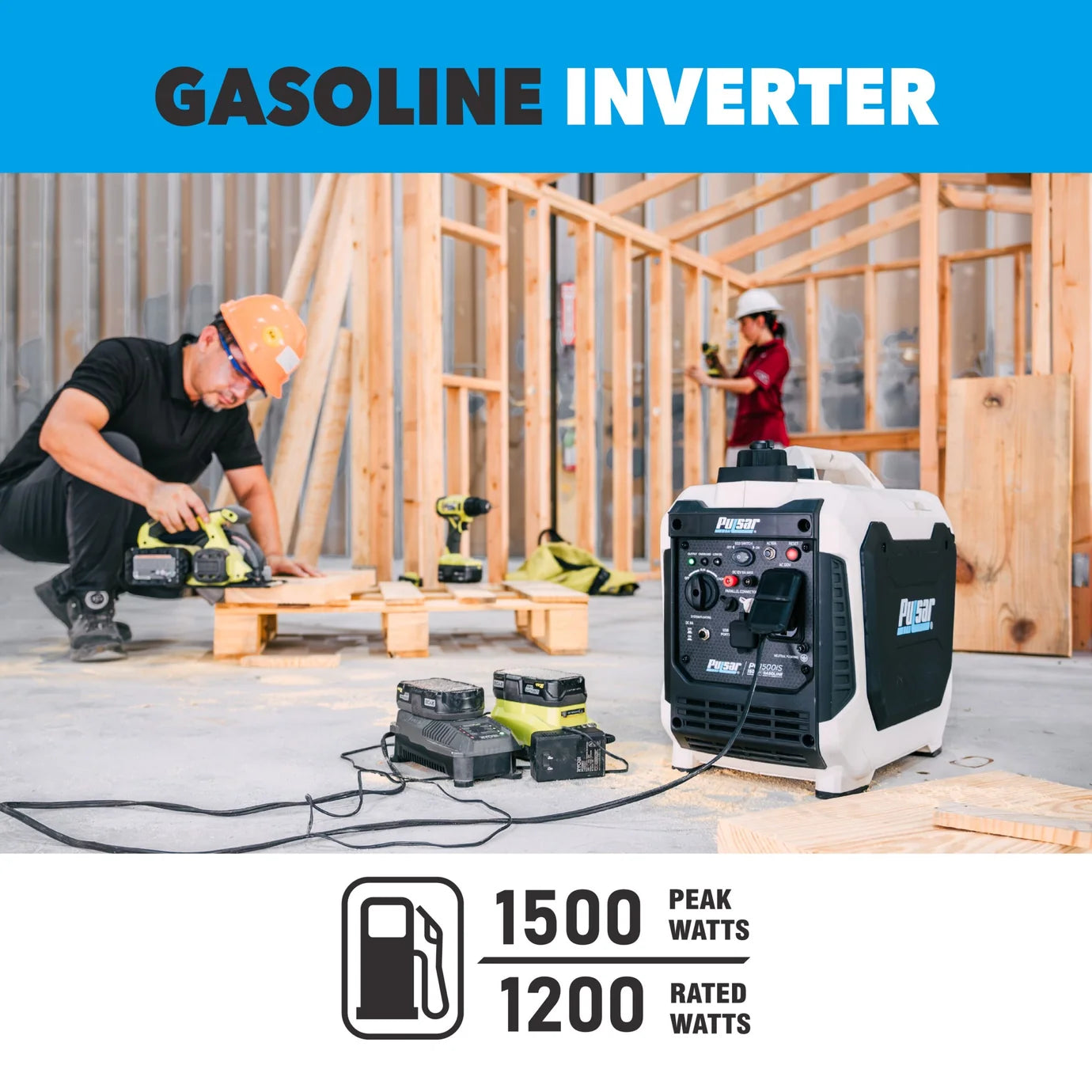 1500W Gas Powered Inverter Generator