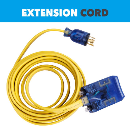 25 ft Generator Extension Cord – Heavy-Duty Flat 10 Gauge Power Distribution Cord with Multiple Household Outlets