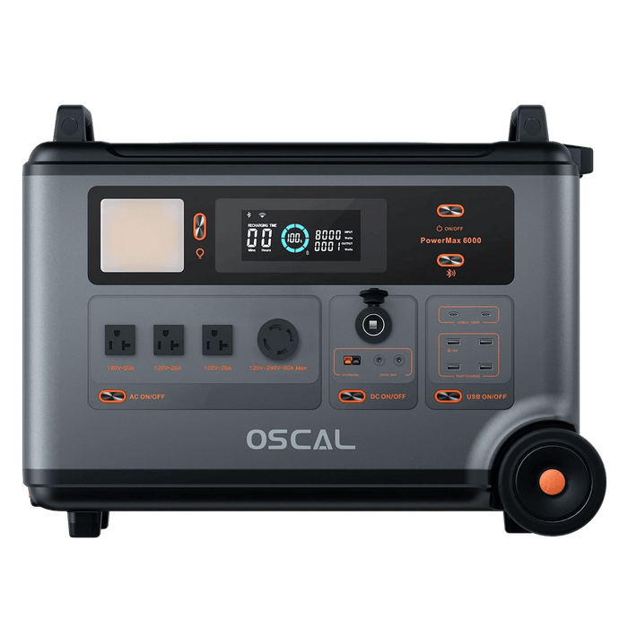 OSCAL PowerMax 6000 Expandable Portable Power Station 3600Wh LiFePO4 Solar Generator