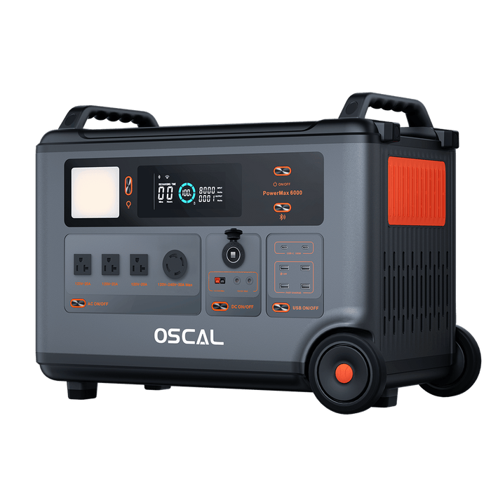 OSCAL PowerMax 6000 Expandable Portable Power Station 3600Wh LiFePO4 Solar Generator