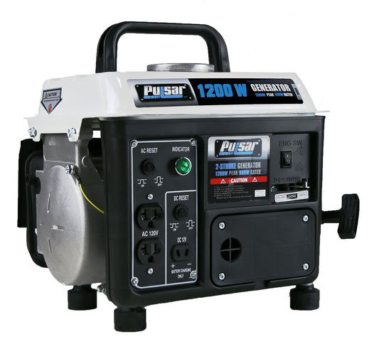 Pulsar PG1202SA 1200 Watts Portable Gasoline/Oil 2-Stroke Generator -  SolarFlares Generators