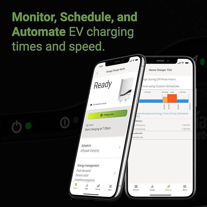 Pro EV Charger withPowerSmart,White,48A Hardwire J1772