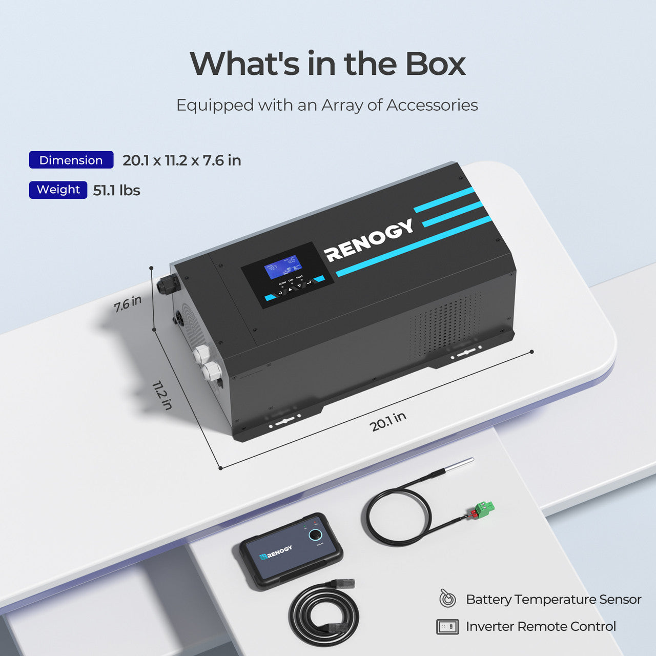 2000W 12V Pure Sine Wave Inverter Charger with LCD Display and Smart Charging