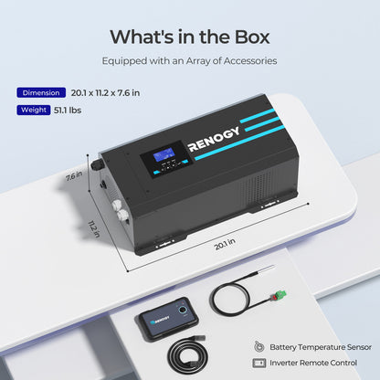 2000W 12V Pure Sine Wave Inverter Charger with LCD Display and Smart Charging