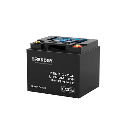 Renogy Core 12V 50Ah LiFePO4 Deep Cycle Battery – Ultra-Compact Lightweight Lithium Power