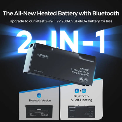 Renogy Pro 12V 200Ah Smart LiFePO4 Battery with Bluetooth & Self-Heating