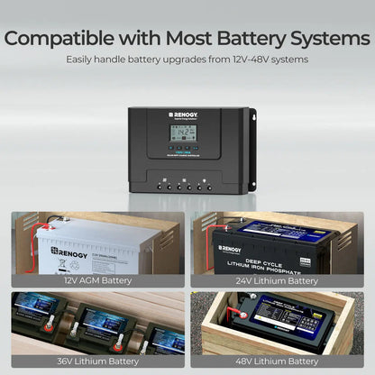 Renogy Rover Lite 60A MPPT Solar Charge Controller 12V/24V/36V/48V Auto Detect with LCD Display