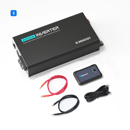 Renogy 2000W 12V Pure Sine Wave Inverter with UPS Transfer Switch & Bluetooth